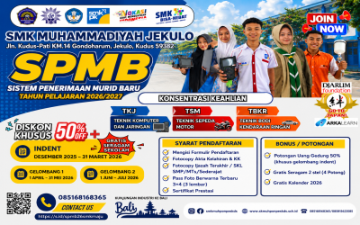 SPMB SMK Muhammadiyah Ponpes Kudus Tahun Pelajaran 2026/2027 TELAH DIBUKA!